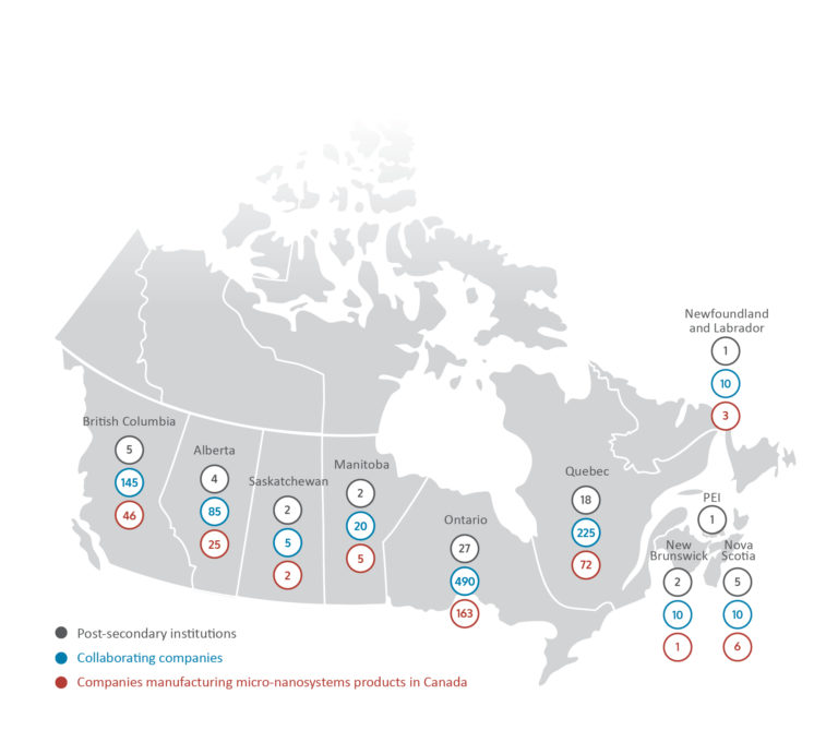 Map of Canada with CNDN participants in each province