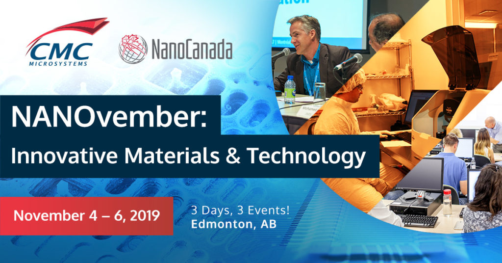 NANOvember Event Banner: November 4-6 in Edmonton, AB. 3 Days, 3 Events!