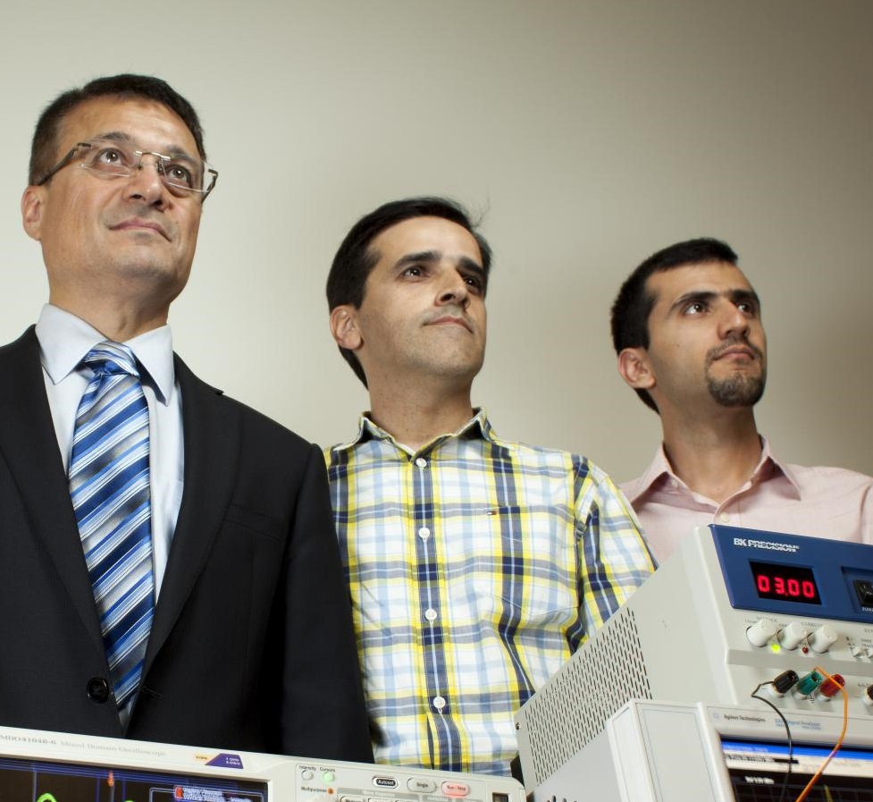 Photo of Rashid Rashidzadeh, adjunct professor at University of Windsor, and his students