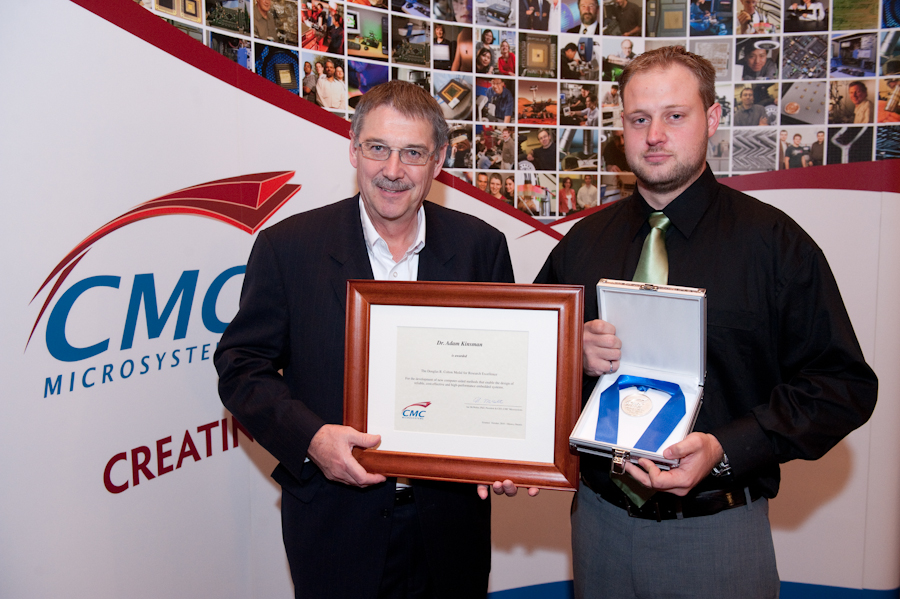 Dr. Ian McWalter & Adam Kinsman Holding Colton certificate and medal