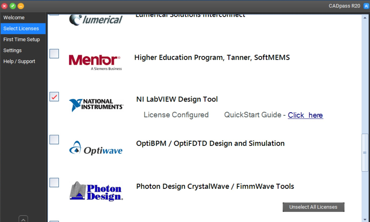 Quick Start Guide Installing NI LabVIEW via CADpass Client Secure