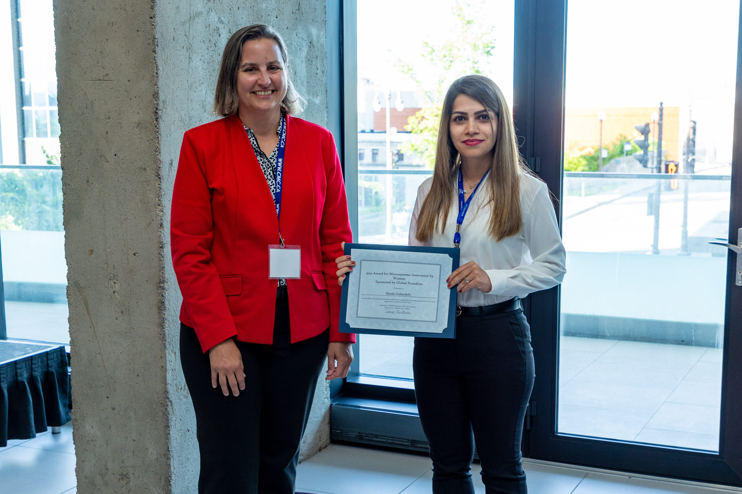 Award For Microsystems Innovation by Women (Sheida Gohardehi, University of Waterloo) Award For Microsystems Innovation by Women (Sheida Gohardehi, University of Waterloo)