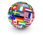 Flags of the world on a sphere
